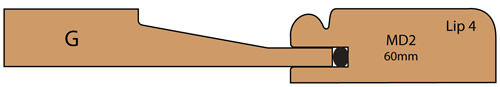 cross section of Pimlico mitered Raised Panel Door